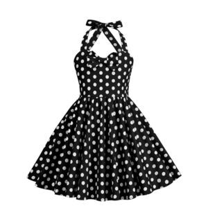 NEW 1950s Vintage Halter Sleeveless Bowknot Heart Neck Dress 12
